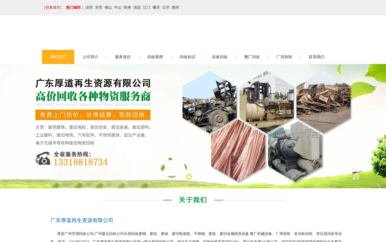广东大中再生资源有限公司 页面快照
